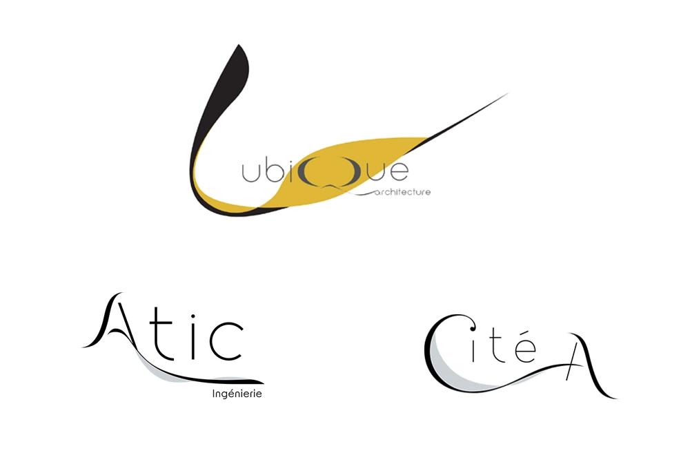 Comparison of the old and new logos for Atic and Cité A, highlighting the design changes and graphic harmonization.